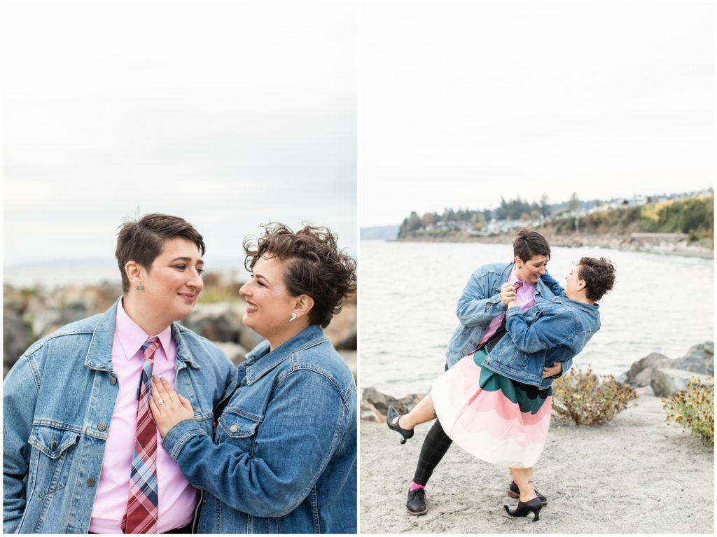 seattle beach engagement session