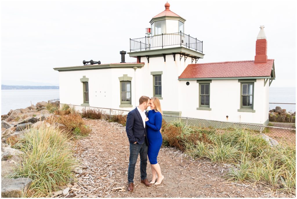 Seattle engagement session at Discovery Park Lighthouse