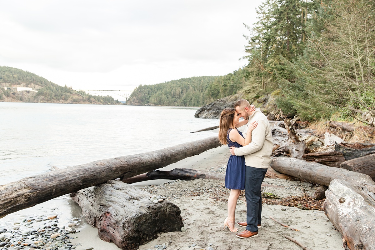 Engagement session at Deception Pass State Park in Washington